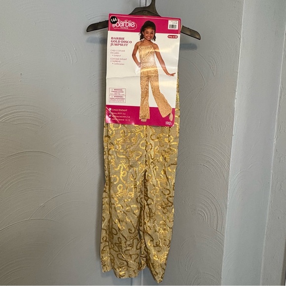Barbie Gold Disco Jumpsuit Childs SMALL 4/6 Costume Halloween Party Dress-up NEW - Picture 1 of 8